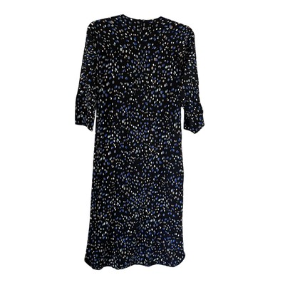 knee length dresses for ladies Second Glance Olga Criss-Cross Back Midi Dress Polka Dot Brown
