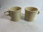 Fiesta Fiestaware Light Yellow Pair Of 2 HLC Coffee Mugs Cups O Ring Handles USA