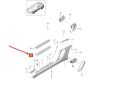 PORSCHE 718 CAYMAN 982 Einstiegsleiste vorne rechts 981504982481E0 NEU ORIGINAL
