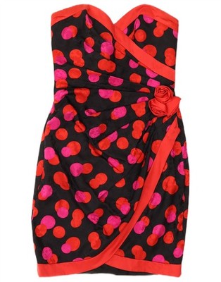 MUREK Womens Strapless Dress UK 10 Small Multicoloured Polka Dot AD02
