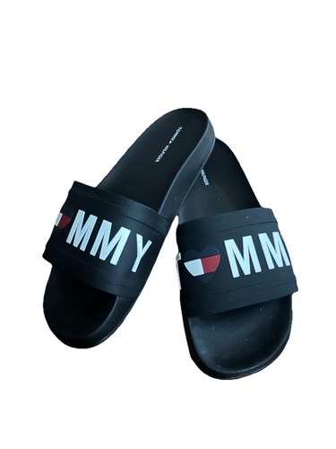 Tommy Hilfiger Dayan Sandals Women 9M White Tommy logo Heart iconic Flag