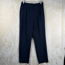 Wilfred Aritzia Black Pleated High Rise Tailored Trousers Pants 8 Quiet Luxury