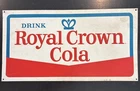 Vintage Drink (RC) ROYAL CROWN COLA Tin Soda Sign Embossed 16.5”x9” Preowned
