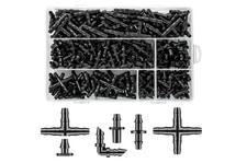 300pc 1/4 Inch Drip Irrigation Fittings Kit Barbed Tees Elbows End Plugs