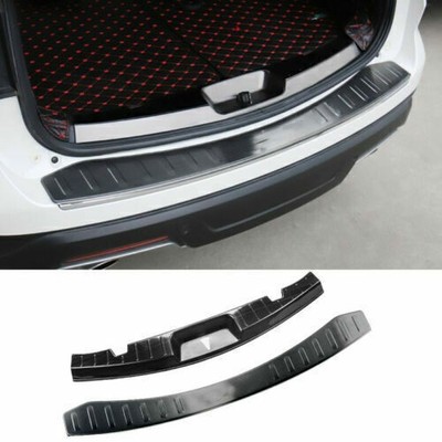 2*For Ford Explorer 2016-2019 Black Rear Bumper Protector Trunk Sill Scuff Plate