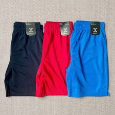 NEW Youth Boys Xersion Mesh Athletic Shorts M 10/12 Drawstring Red Blue- 3 Pairs