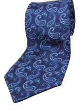 NORDSTROM made in USA 100 Silk Tie Men's Navy Blue Paisley Necktie NEW