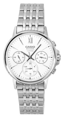 Casio Beside Quarz Lässige Silber Zifferblatt BMS-300D-7AV 50M Herrenuhr