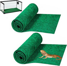 HERCOCCI 2 Pack Reptile Carpet, 39    X 20    Terrarium Bedding Substrate Liner Re