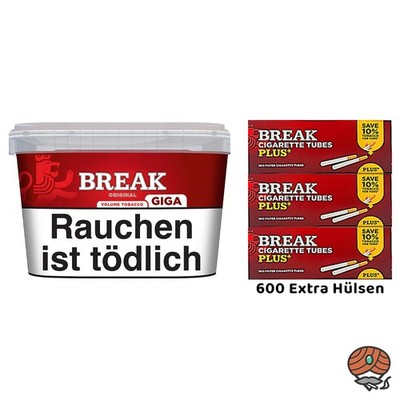 Break Original Volumentabak 185g Giga Box + 600 Break Plus Extra Hülsen