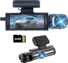 Dash Cam Front and Inside,Dashcams for Cars with 64G Card Traffic Black