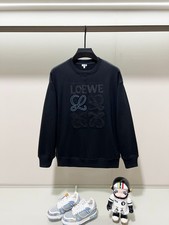 NWT Loewe Men's black sweatshirt embroidered Hoodie Cotton Coach