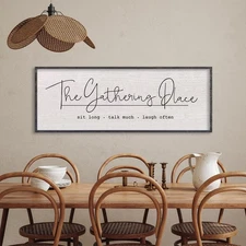 The Gathering Place Sign Wall Decor Art 32"x12" Farmhouse Decor for Living Ro...