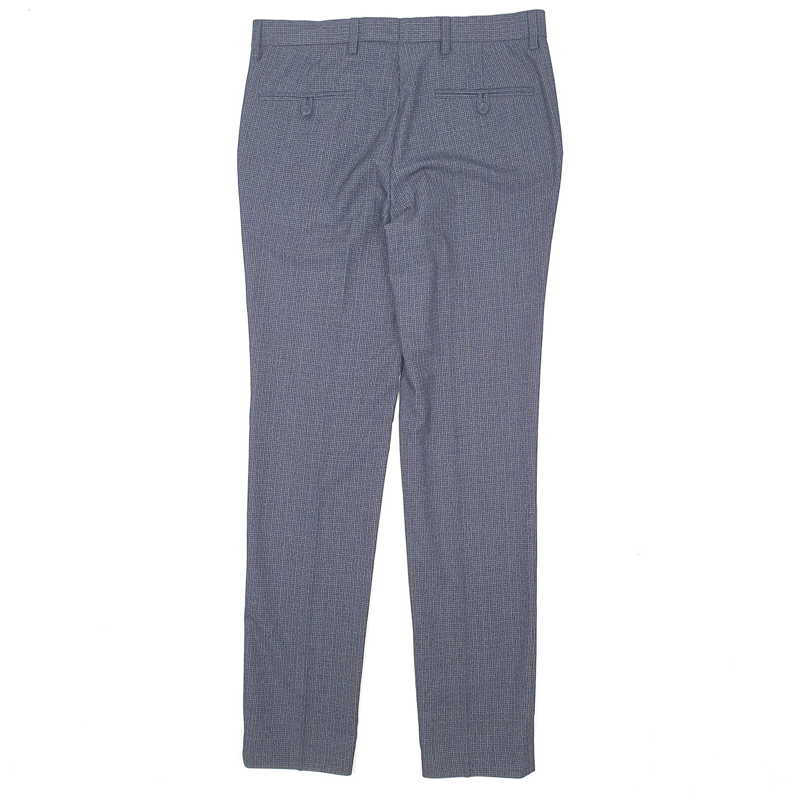 M&S Check Formal Smart Suit Trousers Polyester  &  Viscose Grey Mens W32 L33 image 2