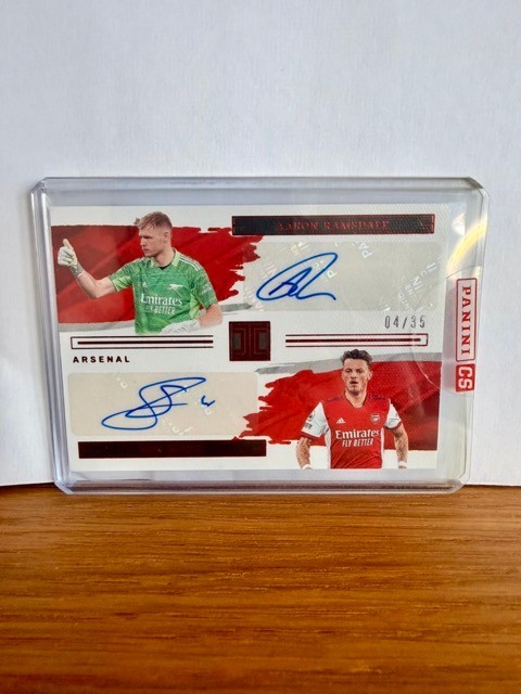 2021-22 Panini Impeccable PL Aaron Ramsdale / Ben White Dual Auto /35 Arsenal