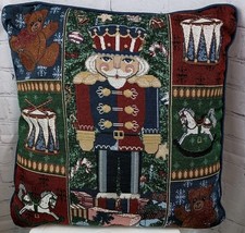 Nutcracker Christmas Tapestry Throw Pillow