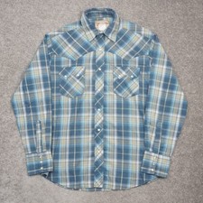 Vintage Wrangler Plaid Pearl Snap Mens Medium Multicolor Long Sleeve Shirt