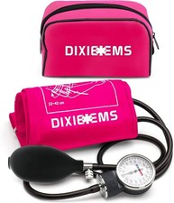 Dixie EMS Deluxe Aneroid Sphygmomanometer Blood Pressure D-Ring Cuff - Pink