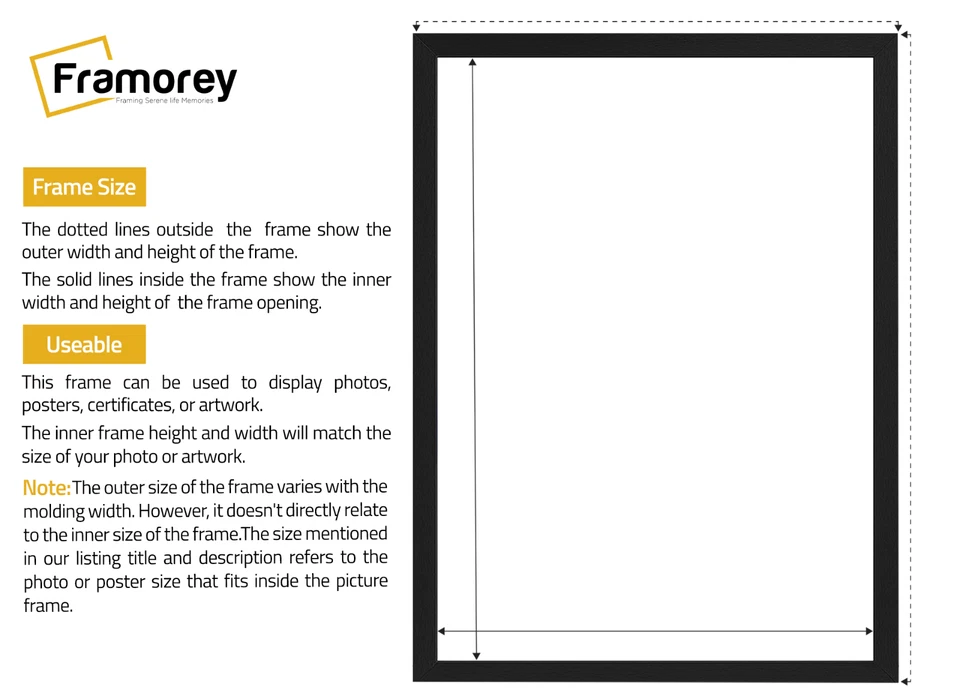Черная рамка для плаката гладкая матовая фоторамка дуб орех серебро золото узкая 2 см - Изображение 4 из 4