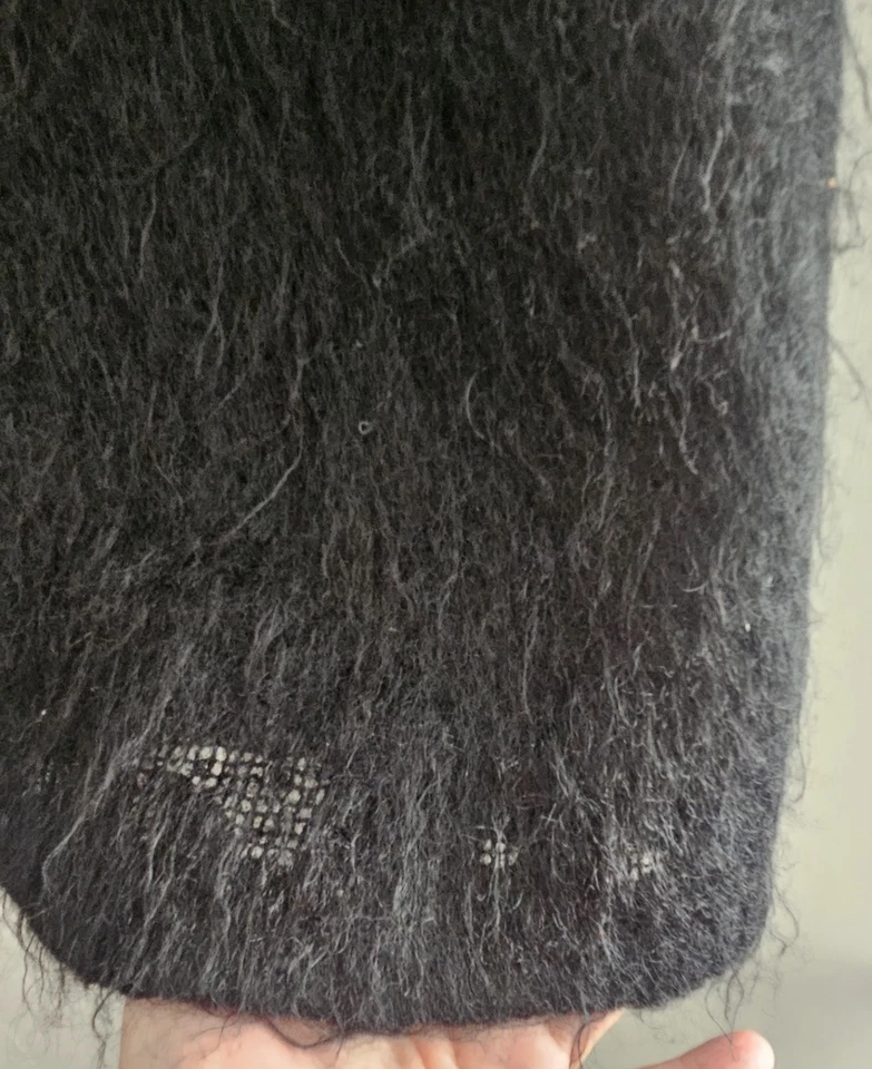 Falda de lana mohair negra vintage años 80 inscripción por RYKIEL TALLA 2 1989 WOW Foto 2 de 4