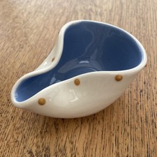 HORNSEA POTTERY;JOHN CLAPPISON; VINTAGE COLLECTIBLE;BLUE CREAM YELLOW; SPOTS