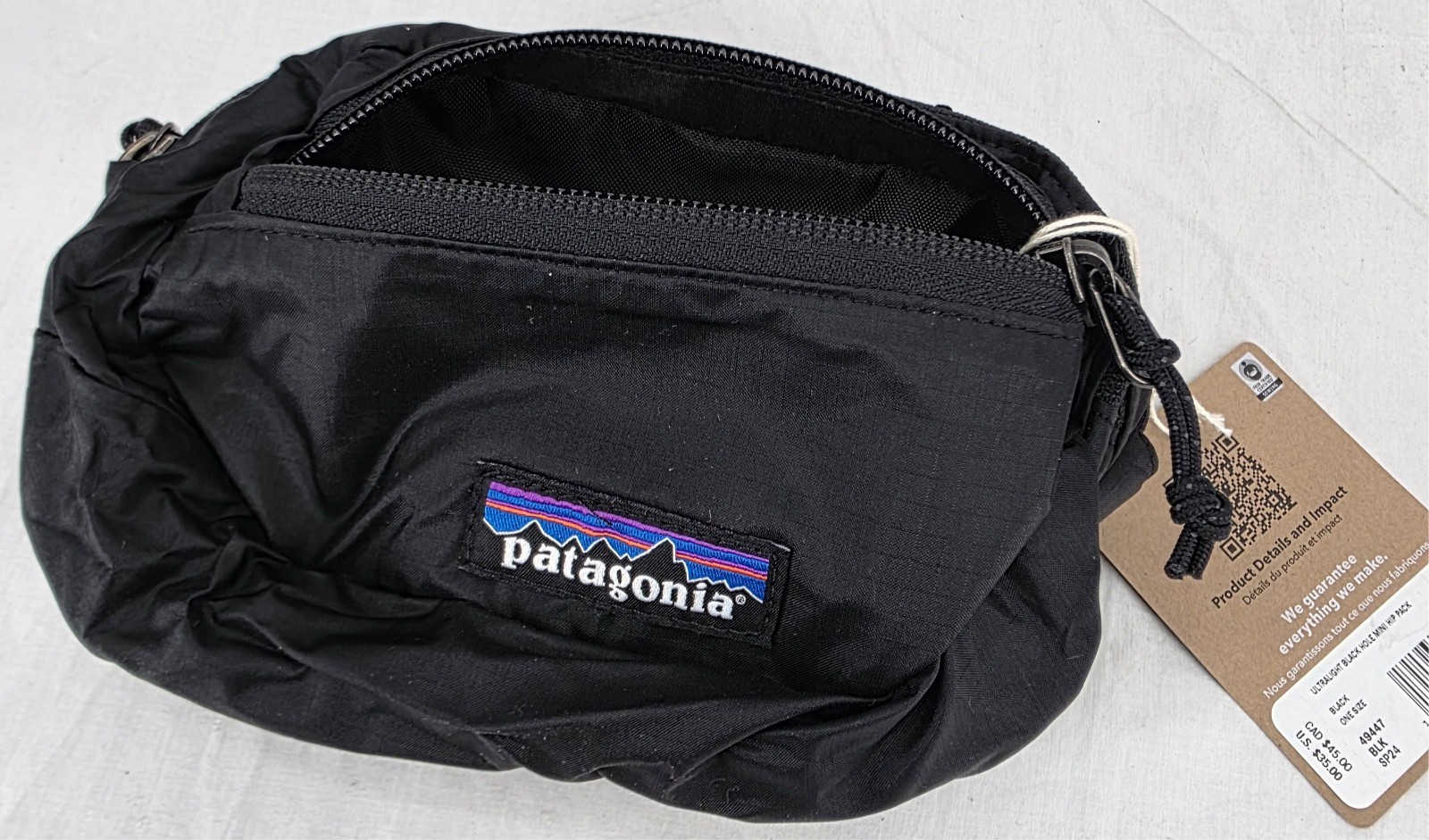 NEW Patagonia 49447 1L Ultralight Black Hole Mini Lightweight Nylon Hip Pack