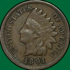 New Listing1891 Indian Head Cent Choice Extremely Fine XF+ Coin #40339