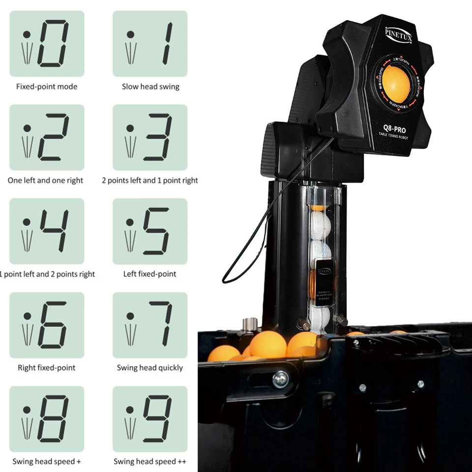 PINETUX Automatic Table Tennis Robot Ping Pong Ball Training Machine + Catch Net - Image 3 of 4