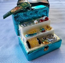Old World Christmas Glass Fishing Tackle Box Christmas Ornament - NEW IN BOX