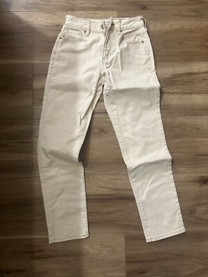 PacSun Stretch Women s 23 Mom Jeans Beige Off White New 