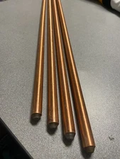 (4) NEW  Pointed End Ground Rod: 5/8 In Dia, x 4 Ft  Copper Bonded
