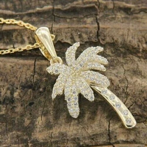 Iced palm store tree pendant
