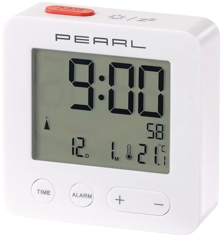 Reisewecker Digitaler Reise-Funk-Wecker mit Thermometer und beleuchtetem Disp... - Bild 3 von 4