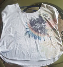 SIZE S SO WHITE MULTI-COLOR FLORAL TOP