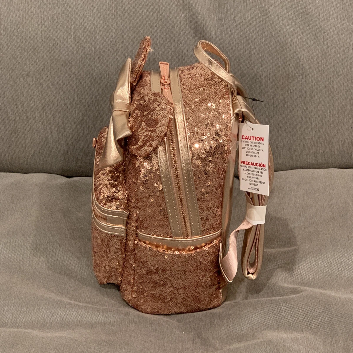 2019 Disney Parks Loungefly Sequined Minnie Mouse Rose Gold Backpack | eBay