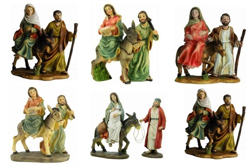 Krippenfiguren Krippenblock Herbergssuche Maria und Josef verschiedene Größen