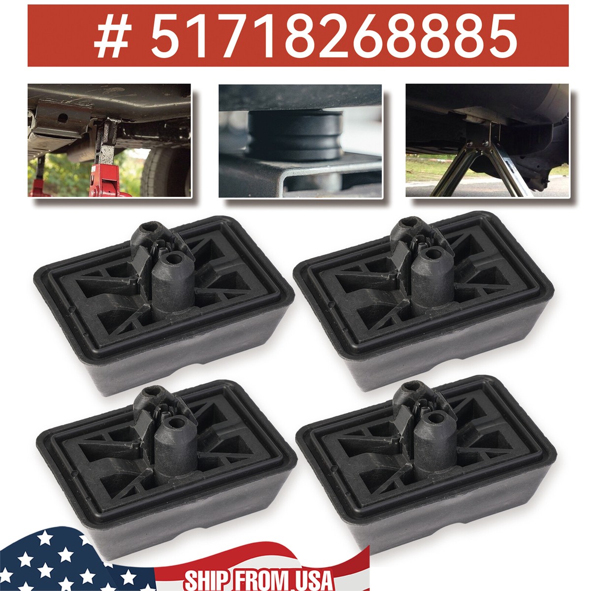 x4 Jack Jacking Point Pad Lifting Support 51718268885 for