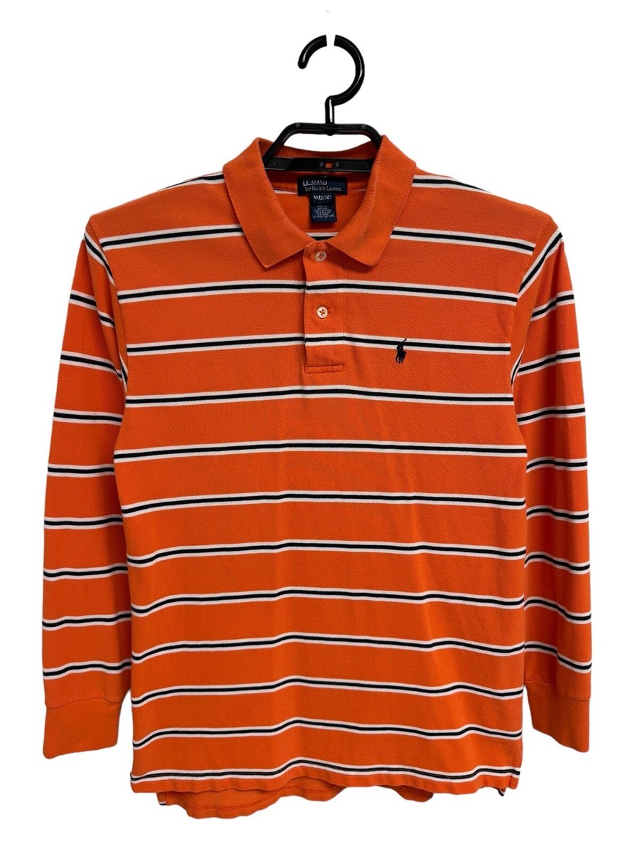 Vintage Polo By Ralph Lauren Boy's Long Sleeve Orange Stripe