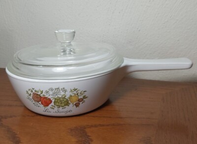 Corning Ware Spice of Life La Sauce Sauce Pan Dish 1-Pt.  P-81-B W RARE 2 4 Lid