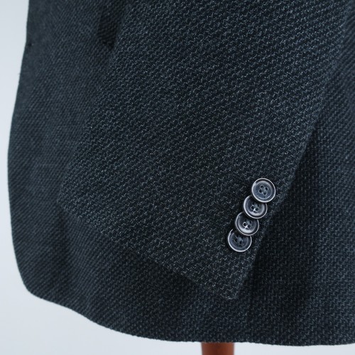 Mens Textured Blazer 50L UK Size BIG FASHION Dark Grey Sport Coat Jacket - Picture 9 of 13