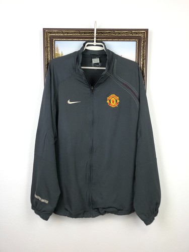Vintage Nike Manchester United Football Jacket Soccer Track Top Train Gray Sz M