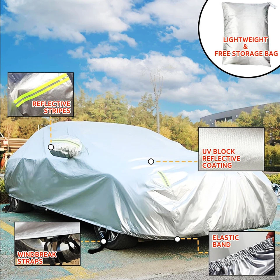 Car Cover Waterproof All Weather Resistant UV Protection For Chevrolet Cavalier - Imagem 4 de 4
