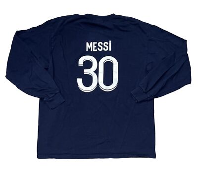Paris Saint Germain PSG L Blue Long Sleeve T-Shirt Messi#30 Heavy