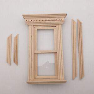 MagiDeal 4Pcs Miniature Doll House 1:12 Wooden Windows For DIY Furniture