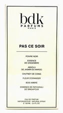 BDK PARFUMS PAS CE SOIR EAU DE PARFUM SPRAY FOR WOMEN 3.4 Oz / 100 ml BRAND NEW!