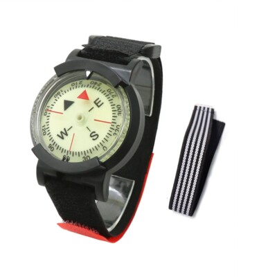 Wristband Compass Scuba Diving Navigation Compass Luminous Dial with Wrist Strap
