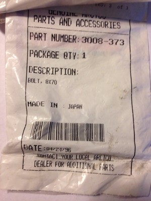 ARCTIC CAT JETSKI BOLT 3008-373 8X70 TIGERSHARK MONTE CARLO MONTEGO NOS OEM