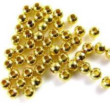 100 Gold Plated Brass 3mm Round Smooth Spacer Beads