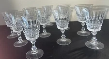 10 Pc W.M. Dalton Cherbourg Wine Sherbet Champagne Glasses French Lead Crystal