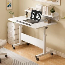 Small Standing Desk Adjustable Height Mobile Stand Up Desk W/ Wheels Workstation